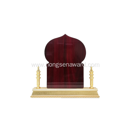 dubai shield wooden metal award trophy with  gift box